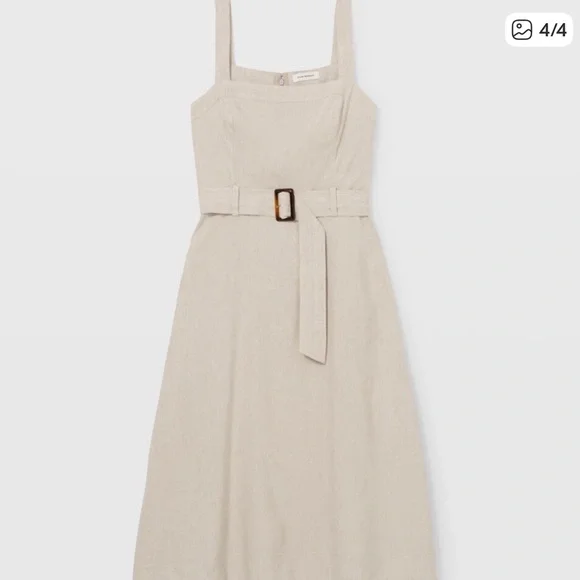 Club Monaco Cream Belted Linen Dress Club Monaco Cream Belted Linen Dress
